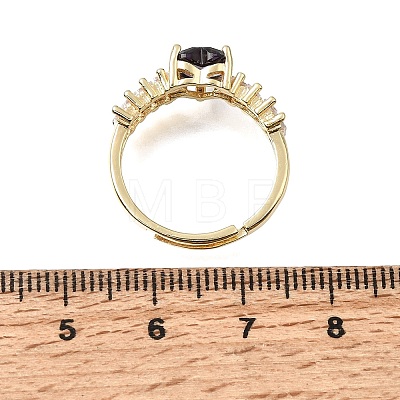 Brass Pave Cubic Zirconia Cuff Open Rings CU-CBA5C10-19G-1