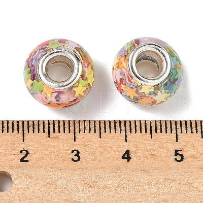 Transparent Resin Rondelle European Beads RESI-S023-06-1