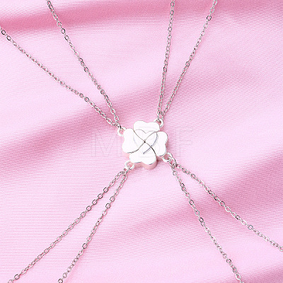 Alloy Magnetic Clover Split Pendant Friendship Necklaces FS-WGB14F7-01-1