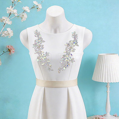 Brass Rhinestone Cloth Patches PATC-WH0031-003S-01-1
