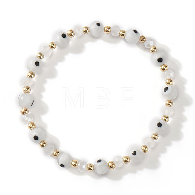 Glass Evil Eye Beaded Stretch Bracelets for Women Men VP6778-5-1