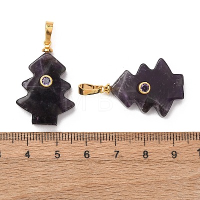 Natural Banded Amethyst Pendants G-P628-04G-03-1