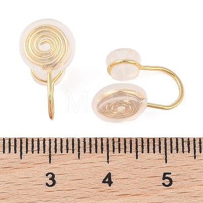 Brass with Silicone Clip-on Earring Findings KK-N256-15G-1