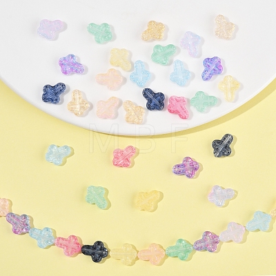 120Pcs 9 Colors Transparent Spray Paint Glass Beads GLAA-FS0002-12C-1
