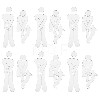 3D Plastic Self-Adhesive Man & Woman Pattern Mirror WC Sign DIY-WH0308-145C-1