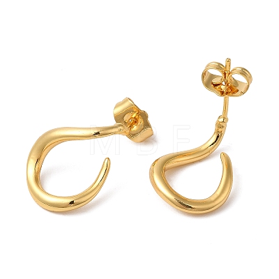 Rack Plating Brass Twist Teardrop Stud Earrings EJEW-R151-10G-1