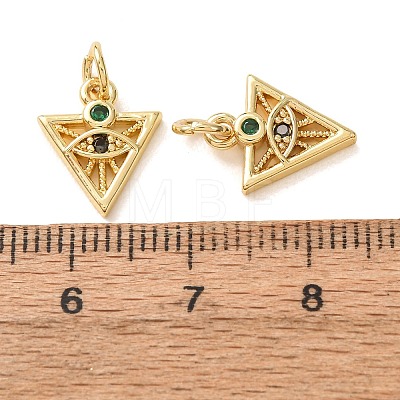 Brass Micro Pave Colorful Cubic Zirconia Charms CU-E003-15G-B-1
