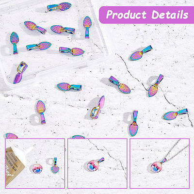20Pcs Alloy Glue-on Flat Pad Bails for Pendant Making FIND-AR0002-69-1