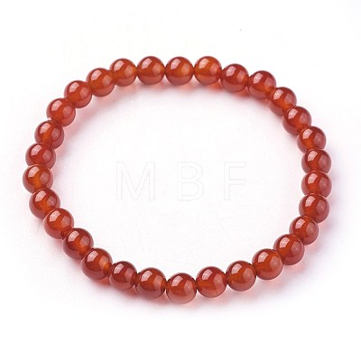 Natural Carnelian(Dyed) Beads Stretch Bracelets BJEW-F380-01-A10-1