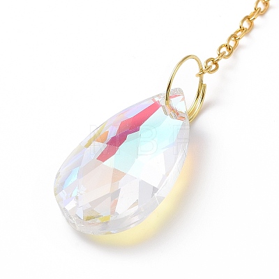 Crystal Chandelier Glass Teardrop Pendant Decorations HJEW-D029-02G-A-1