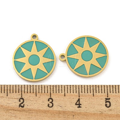 316 Surgical Stainless Steel Enamel Pendants STAS-M073-15G-1