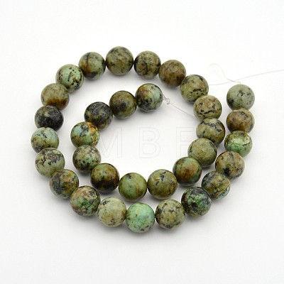 Round Natural African Turquoise(Jasper) Bead Strands G-D626-10mm-1