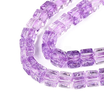 Crackle Transparent Glass Beads Strands GLAA-N062-4mm-09-1
