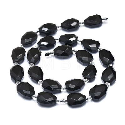 Natural Black Mahogany Obsidian Beads Strands G-F715-028-1