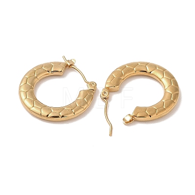 Snake Skin 201 Stainless Steel Half Hoop Earrings for Women EJEW-G385-06G-1