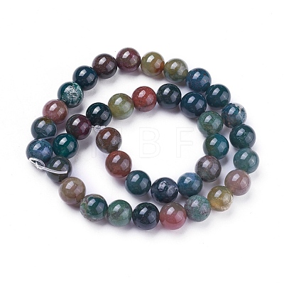 Natural Indian Agate Round Beads Strands G-N0120-06-8mm-1