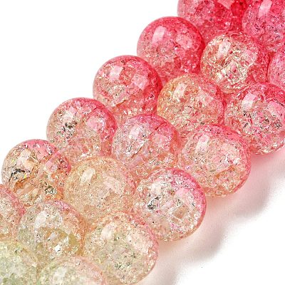 Spray Painted Crackle Glass Beads Strands DGLA-C002-10mm-06-1