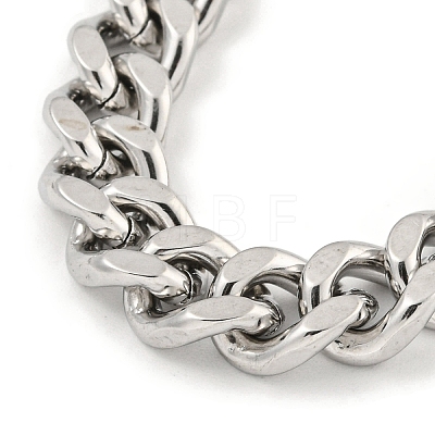 Non-Tarnish 201 Stainless Steel Cuban Link Chain Bracelets for Women and Men BJEW-F473-04P-02-1