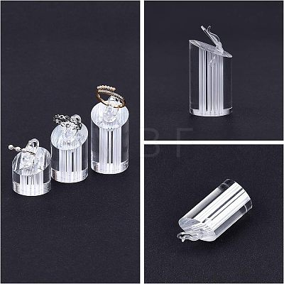 Jewelry Finger Rings Holders Organic Glass Ring Display Stand Sets RDIS-FG0001-05-1