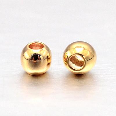 Real Gold Plated Brass Round Spacer Beads KK-L147-197-2.5mm-NR-1