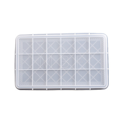 Rectangle with Rhombus Pattern Silicone Tray Molds with Edges SIMO-PW0006-074-1
