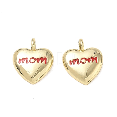 Mother's Day Brass Enamel Pendants KK-CBA9234-06G-01-1