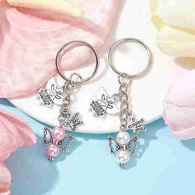 Angel Acrylic & Alloy Pendant Keychain KEYC-JKC00656-1