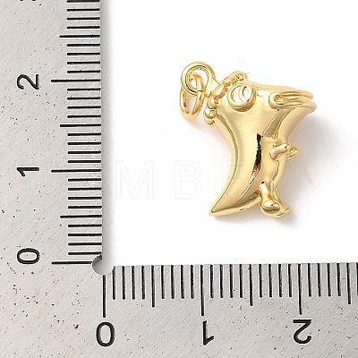 Rack Plating Dinosaur Brass Pendants KK-Z056-02G-1