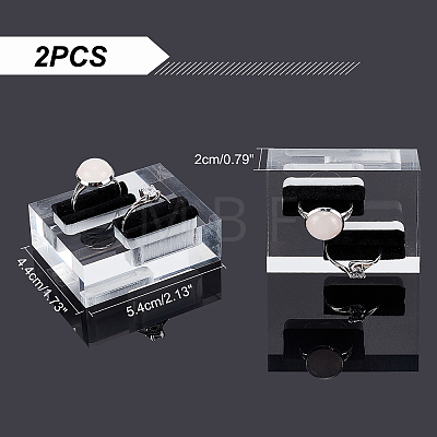 Transparent Acrylic Jewelry Display Stand Ring Showcase Display Holder RDIS-WH0010-02-1