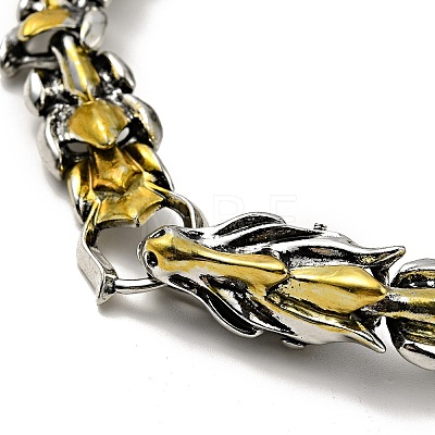 Men's Alloy Dragon Wrap Chain Bracelet BJEW-A129-01-1