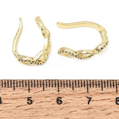 Brass Micro Pave Cubic Zirconia Cuff Earrings for Women CU-CBAE7DF-20G-1