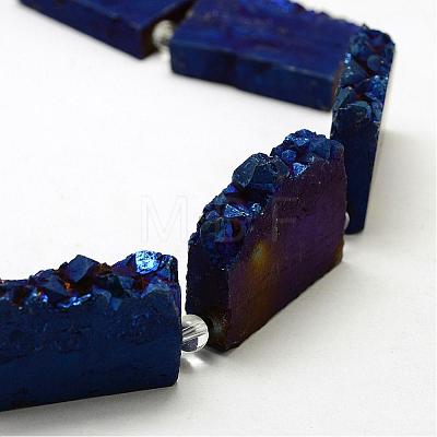 Electroplated Natural Druzy Crystal Beads Strands G-N0257-02-1