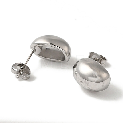 304 Stainless Steel Oval Stud Earrings for Wome EJEW-S237-02-1