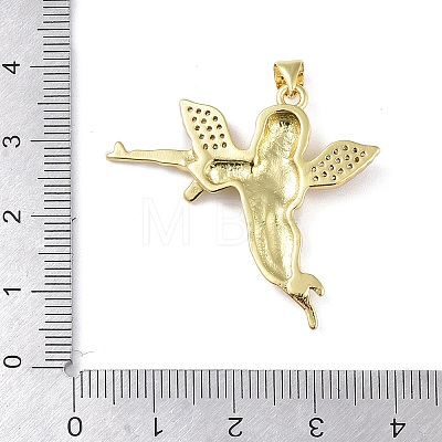 Rack Plating Brass Micro Pave Clear Cubic Zirconia Pendants KK-K341-53A-G-1