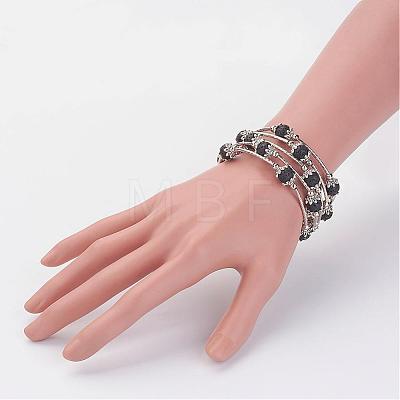 Five Loops Wrap Lava Rock Beads Bracelets BJEW-JB02920-1