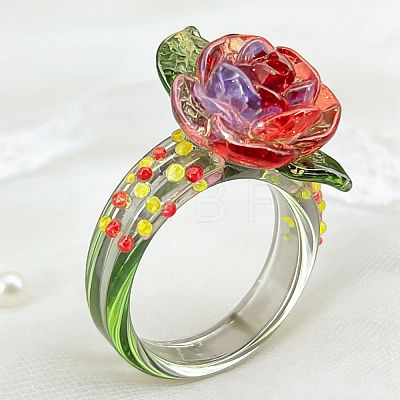 Handmade Lampwork Finger Rings WG782F0-01-1