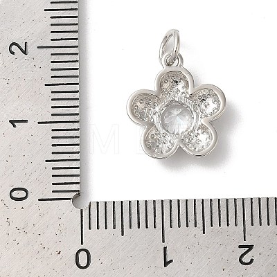 Rack Plating Brass Clear Cubic Zirconia Pendants KK-Z056-22P-1