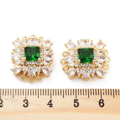 Brass Micro Pave Cubic Zirconia Magnetic Clasps KK-C066-06G-1