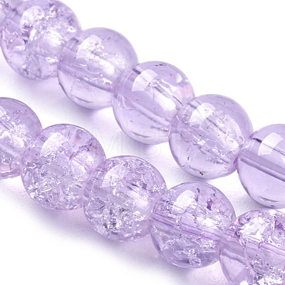 Spray Painted Crackle Glass Beads Strands CCG-Q002-6mm-04-1