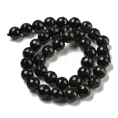 Natural Black Agate Round Beads Strand G-L084-10mm-28-1