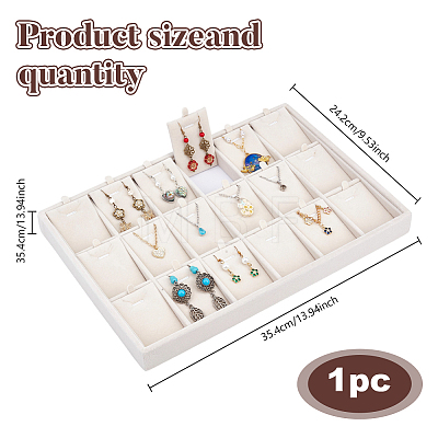 18 Grids Velvet Jewelry Pendant Display Trays ODIS-WH0043-165B-1