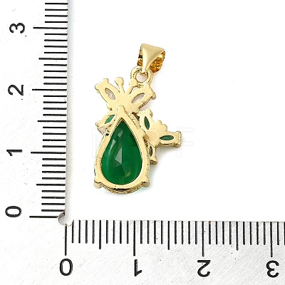 Rack Plating Brass Micro Pave Cubic Zirconia Pendants KK-P241-18G-03-1