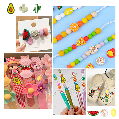 12Pcs 6 Style Food Grade Eco-Friendly Silicone Beads SIL-CA0001-32-1
