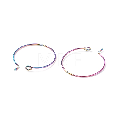 Ion Plating(IP) 316 Surgical Stainless Steel Hoop Earrings Findings STAS-F149-32M-E-1