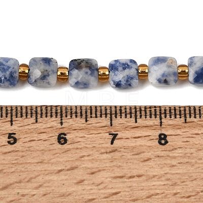 Natural Blue Spot Jasper Beads Strands GG-CBA96AE-A09-6x6mm-1