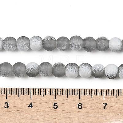 Frosted Crackle Glass Beads Strands GLAA-U001-8mm-M06-1