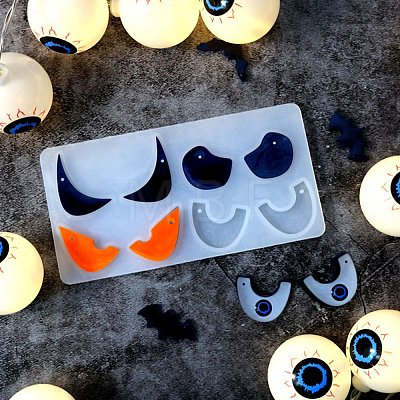 Halloween Ghost Eye Silicone Pendant Molds DIY-E055-24-1