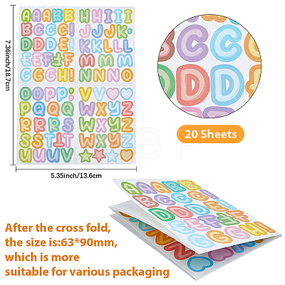 20 Sheets Vinyl Self-adhesive Picture Stickers DIY-SP0006-07-1