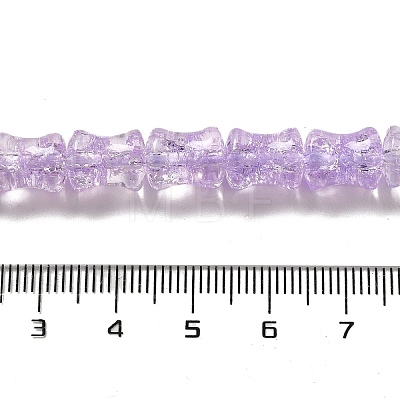 Transparent Crackle Glass Beads Strands GLAA-D025-01G-1
