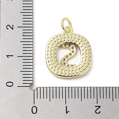 Rack Plating Brass Micro Pave Clear Cubic Zirconia Pendants KK-E102-33G-S-1